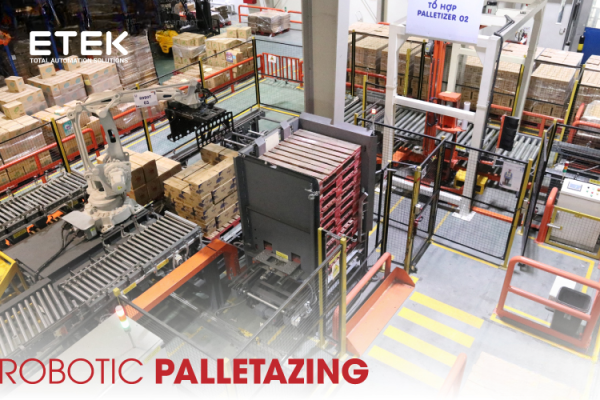 High speed palletizing robot was designed and developed by ETEK